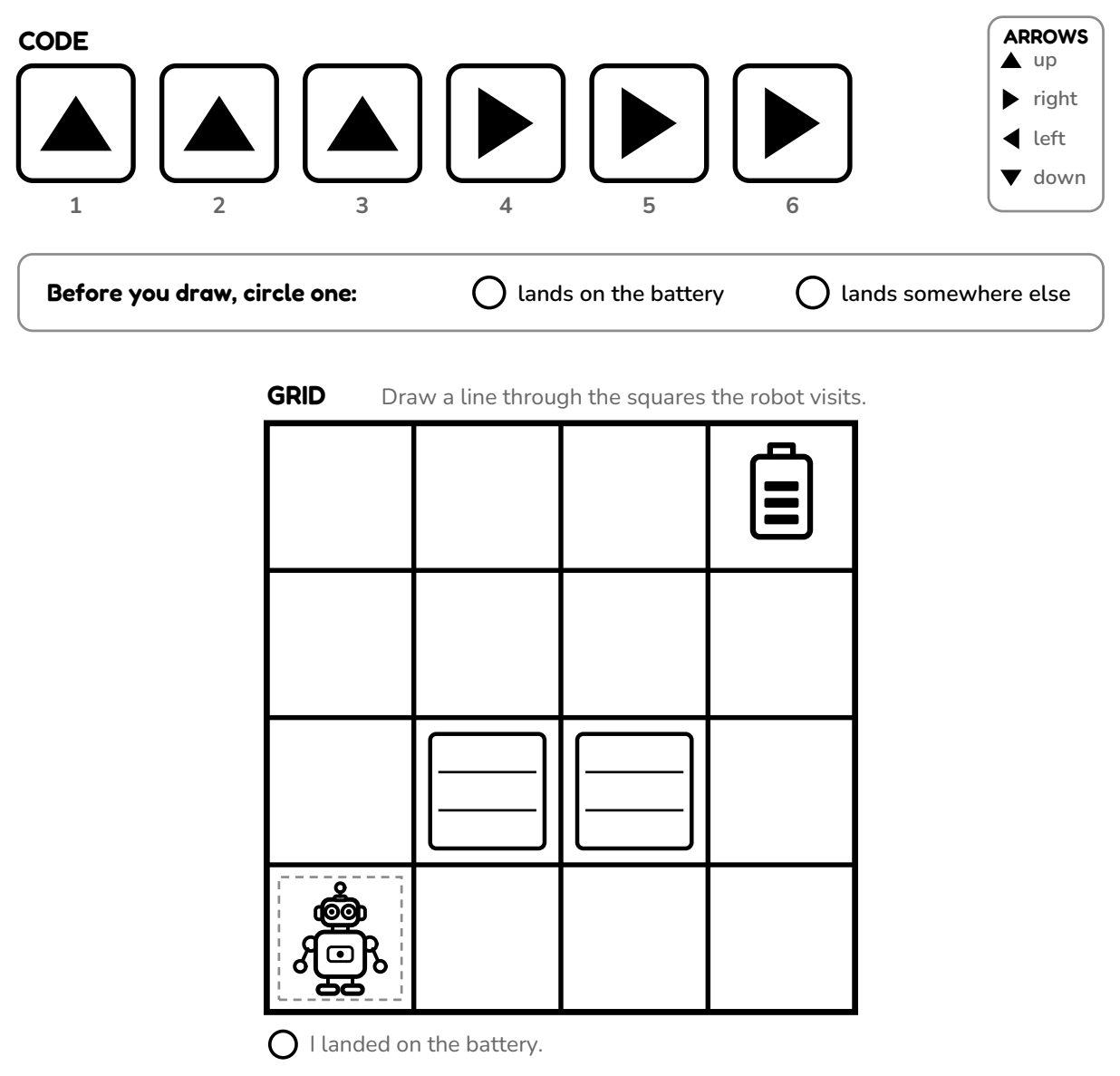 Activity 25: Read the code. Draw the path.