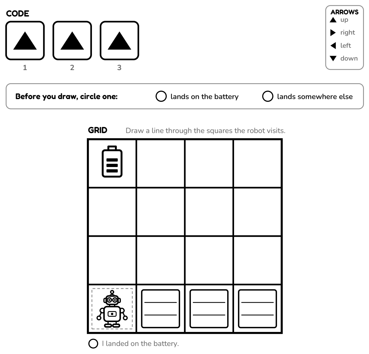 Activity 75: Read the code. Draw the path.