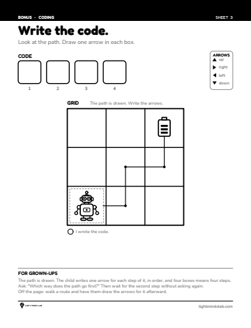 Bonus sheet 3 of 6, not in the book: Write the code.