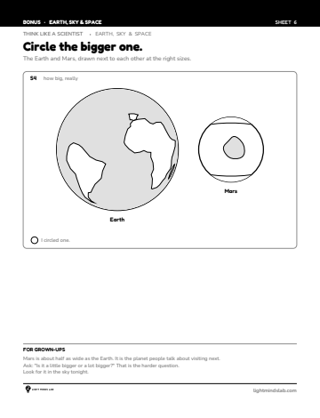 Bonus sheet 6 of 6, not in the book: Circle the bigger one.