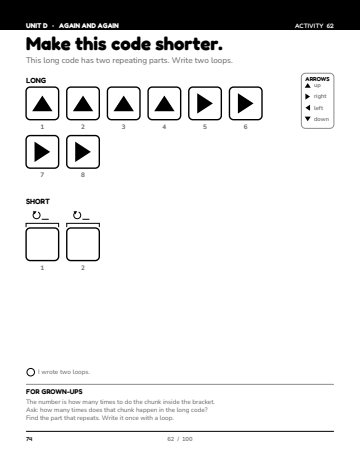 Sheet 6, activity 62 of 100, Unit D: Make this code shorter.